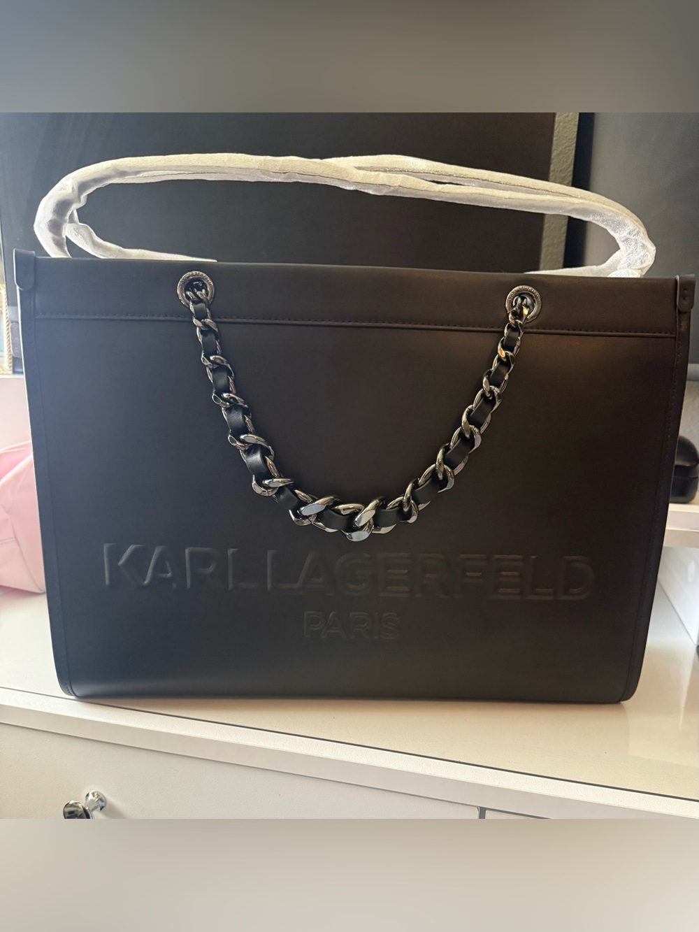 KARL LAGERFELD PARIS
Savoie Large Leather Tote Bag